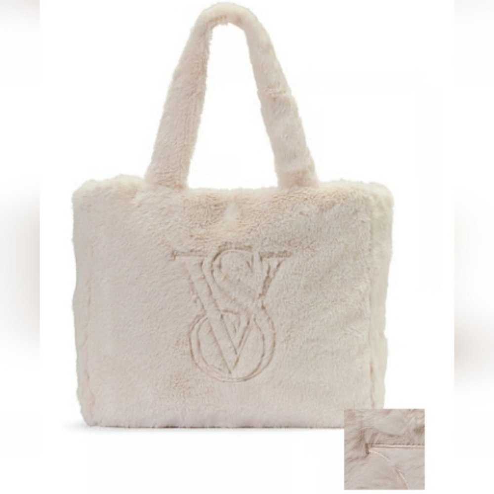 Victoria’s Secret Cream Faux Fur Tote